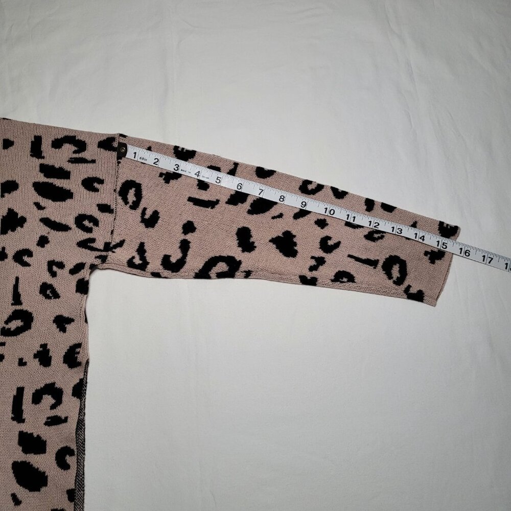 Leopard Print Pullover Sweater Mock Neck Womens Small Boho Animal Print - Picture 8 of 9